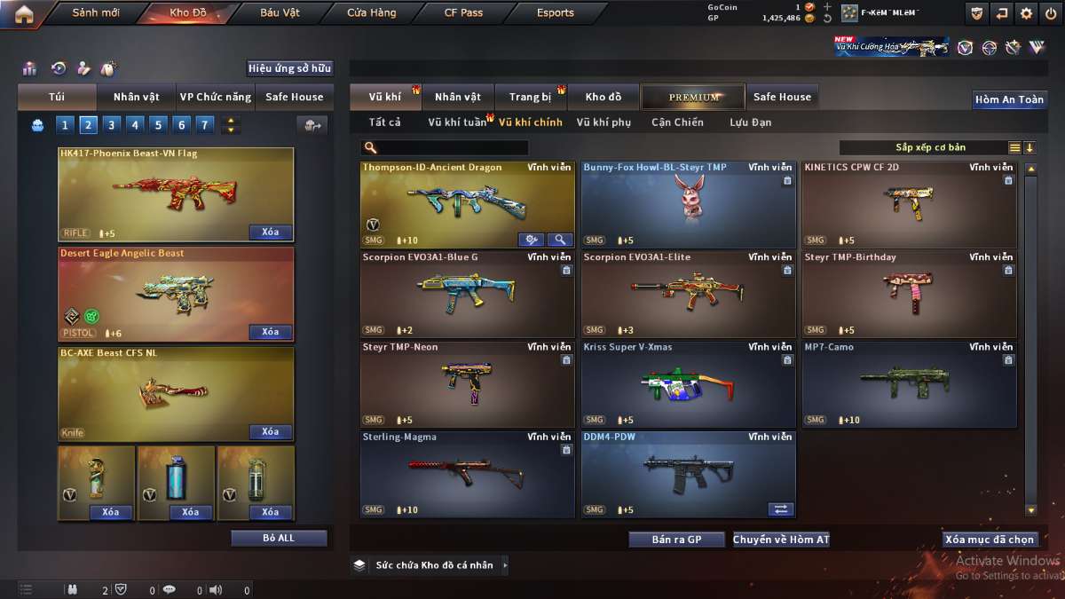 shop acc cf uy tin gia re